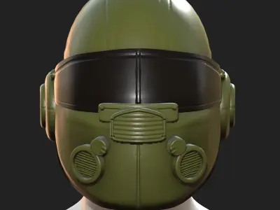 Helmet scifi military combat 3d model low  Low-poly 3D model buy