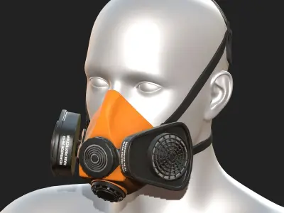 Gas mask helmet 3d model military combat fantasy  Low-poly 3D model