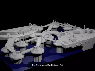 Full NeoPlatformers Terrain Set 3D Model Pack