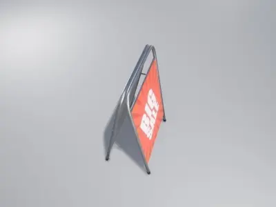 Sidewalk sign Low-poly 3D model