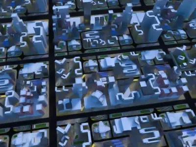 Large scale cityscape scene 3d model 3D model