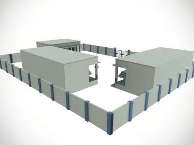 School Low-poly 3D model