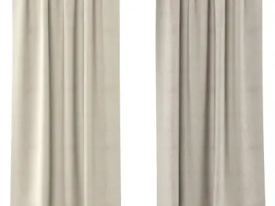 Curtains 131 PotteryBarn Belgian Flax Linen Rod Pocket Curtain 3D model