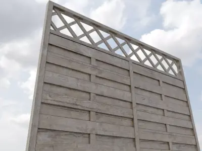 Modular Fence Low-poly 3D model