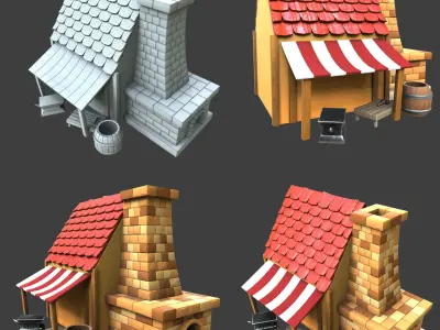 smithy stylized premium 3d model Low-poly 3D model