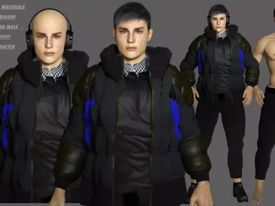 AAA 3D EUROPE BRITISH MALE-REALISTIC RIGGED GAME READY CHARACTER Low-poly 3D model