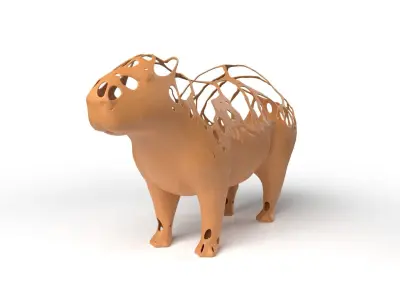 Capybara Dust Voronoi Low-poly 3D model