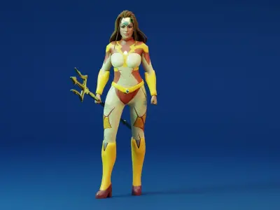 Sci-fi girl - Rigged  Low-poly 3D model