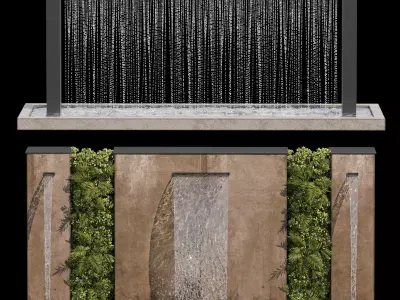 Waterfall fountains cascade 05 3D model