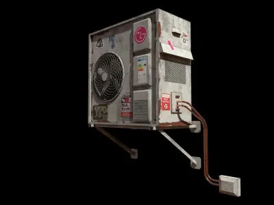 5 Low Poly Air Conditioner Condenser with 4K PBR textures Low-poly 3D model