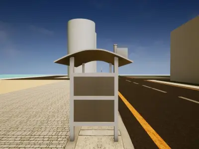 Low poly bus stop Free 3D model