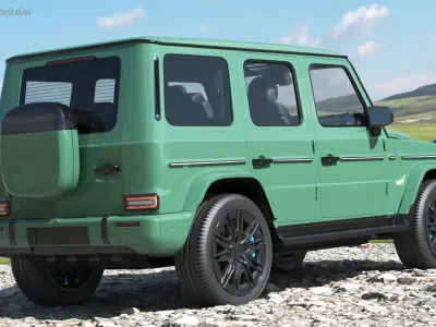  Luxury Electric Off Road Green SUV Rigged for Maya 