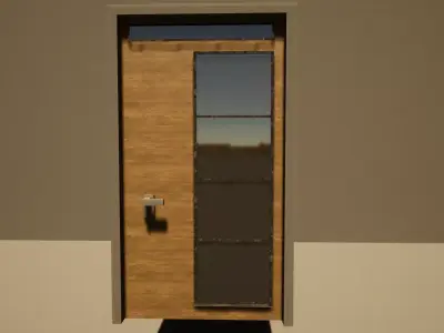 Modern wooden door  3D model