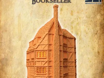 Medieval Bookseller Tabletop Terrain 28 MM 3D print model