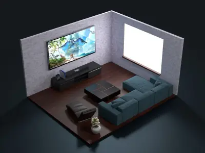 Low Poly Room Low-poly 3D model