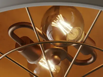 Bartlett Wide French White Pendant Light 3D model