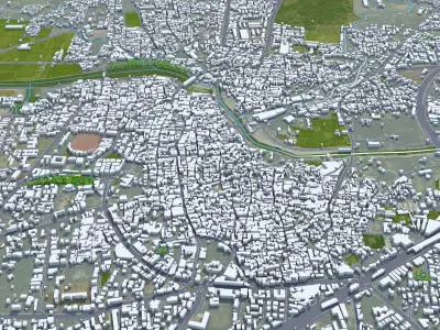 Nashik Maharashtra India 30km Low-poly 3D model