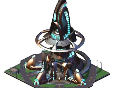 Solar energy - power station 01 3D model