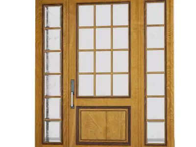 Wood door 3D model 3
