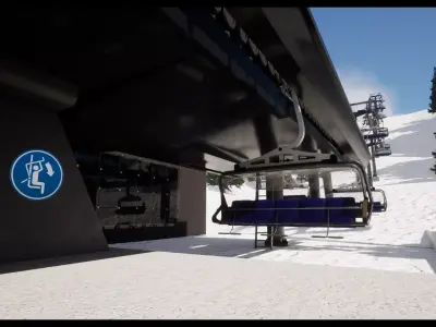 Ski Centre Lifts Low-poly 3D model