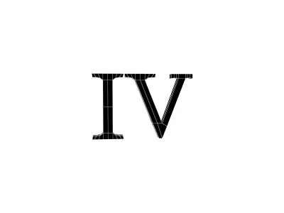 Roman Numerals 4 v1 001 Low-poly 3D model