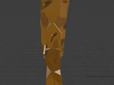  cartooney wooden wall with window Low-poly 3D model