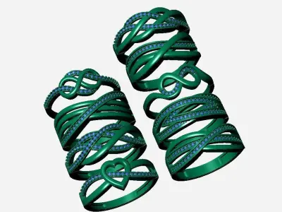 light stone ring 3D print model