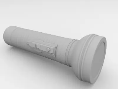 Chrome Flashlight 3D model