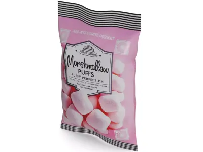 Marshmallows Marshmallow Puffs Low-poly 3D model