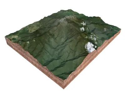 Mount Kinabalu Mountain Malaysia 3D model
