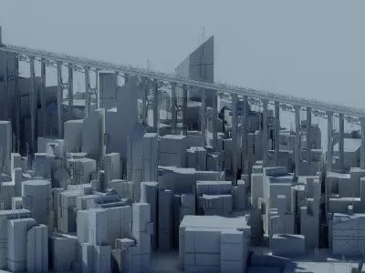 Sci Fi Cyberpunk City Buildings Futuristic  3D model