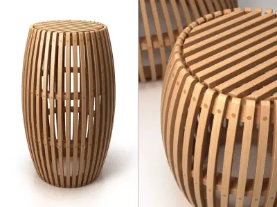 Bubo Bubo side table made of wood with glass on top 3D model