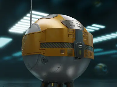 PR-02VV futuristic robot Low-poly 3D model