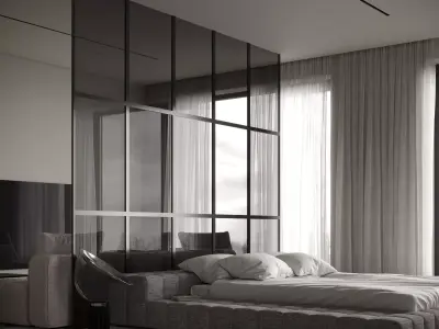 Oneroom apartment  Low-poly 3D model
