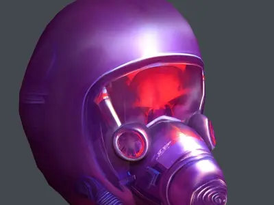 Gas mask helmet scifi Low-poly character art game space  Low-poly 3D model buy