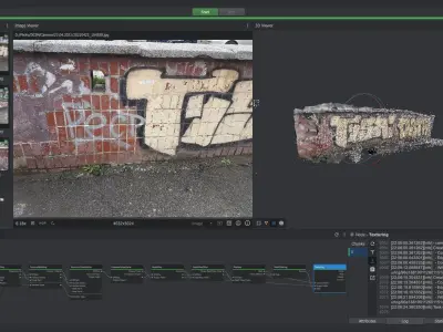 3DF Zephyr - The Wall 2 Low-poly 3D model
