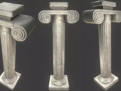 Pillar greek column Free low-poly 3D model