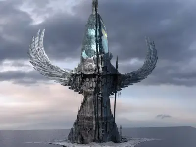 Rapture inspired Winged city Tower  3D model