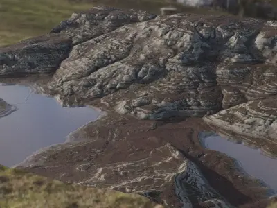 Landscape Mountain Terrain 83107 Low-poly 3D model