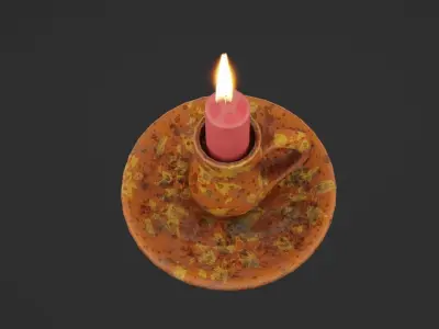 Creepy Candle Low-poly 3D model