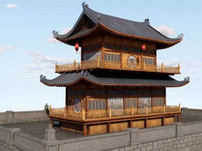 Japanese House Low-poly 3D model