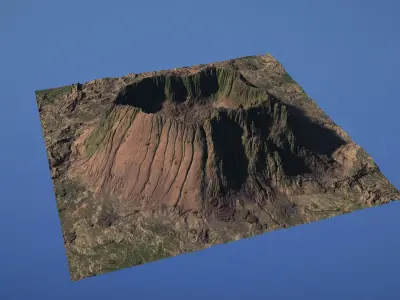 Landscape Environment Volcano Snow 09 Low-poly 3D model