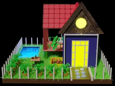 Beautiful House Asset Free low-poly 3D model