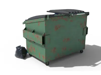 Garbage Dumpster with Bags 3D model