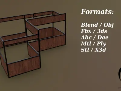 Stall stand 13 R Low-poly 3D model