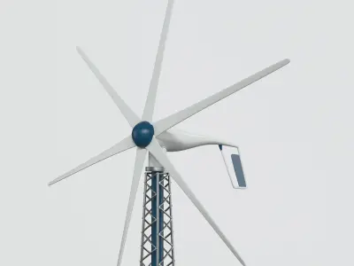 Mini wind turbine 3D model