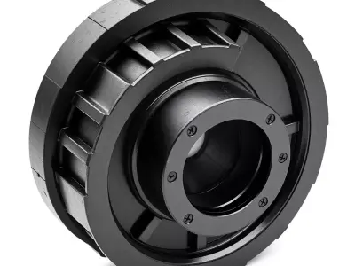 Detailed Mechanical Wheel Component Low-poly 3D model