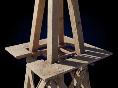 Farm Windmill Pump Low-poly 3D model