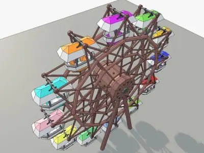 Fantasy Ferris Wheel Low-poly 3D model