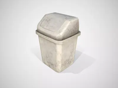 Trash can Low-poly 3D model 6